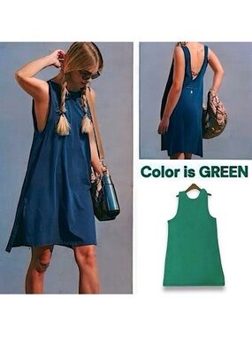 Free People Movement Hot Shot Tunic Tank Dress in Green